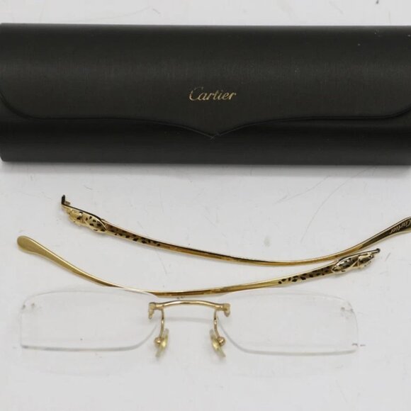 Cartier Panther De Gold Glasses CT0058O-001 *Read* - Picture 1 of 12